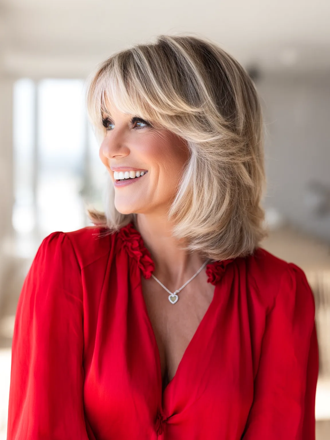 Wavy Layered Bob with Ash Blonde and Platinum Highlights